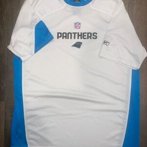 Carolina Panthers Reebok White and Blue T-Shirt jersey